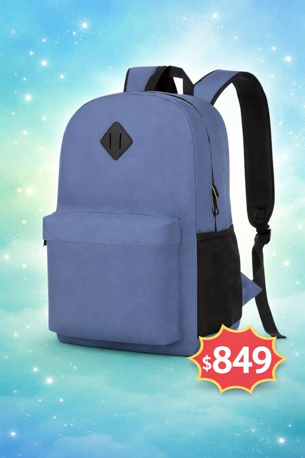 Mochila negra de lona 42x30x15cm